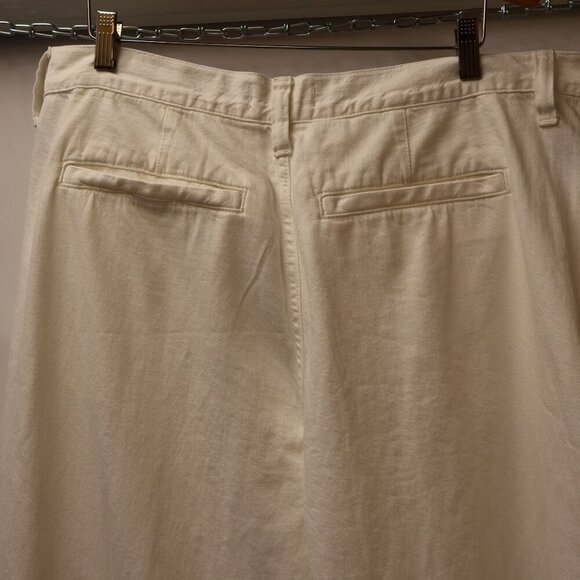 J.Crew Premium Edition White Full Length Slim Wide-Leg Pants Size 30P Cotton Wom - Picture 13 of 13